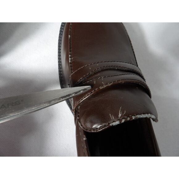 Vintage Mudd Penny Loafer Heels Chunky Sz 8 Amsden Shoe Y2K 90s Brown Block READ - Picture 13 of 16